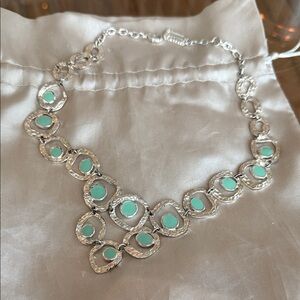 Elegant Silver and Green Necklace